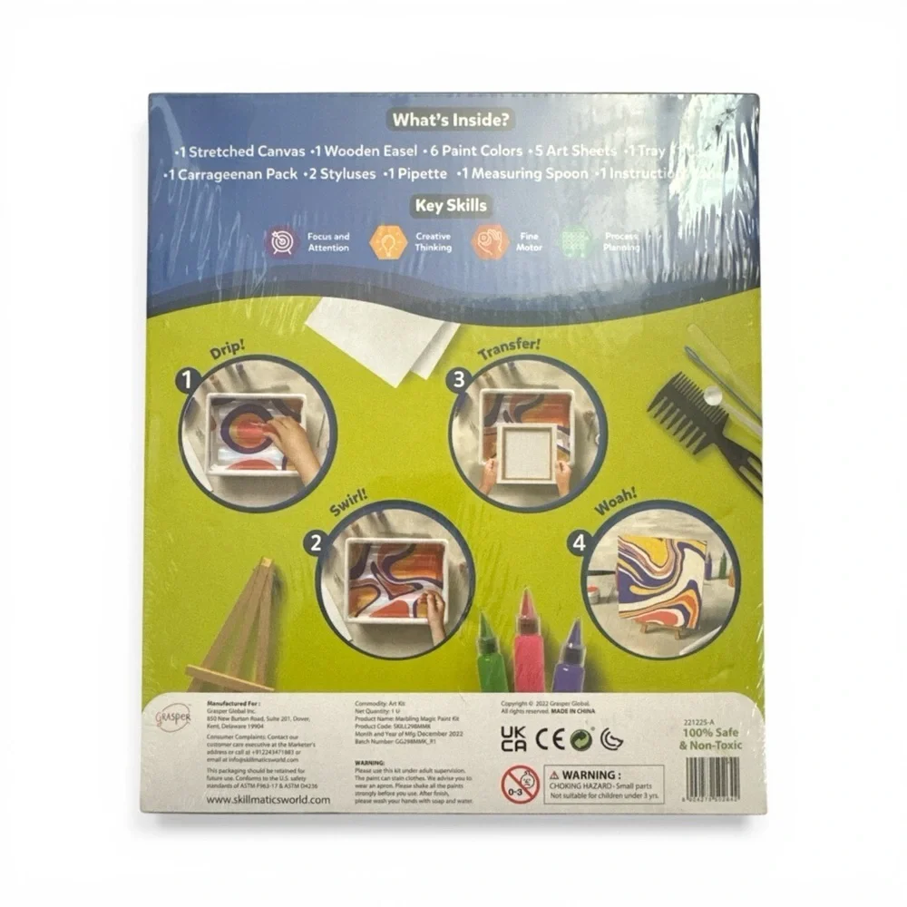 Skillmatics Marbling Magic Paint Kit Multicolor NWT Art Kit Children’s Gift Idea